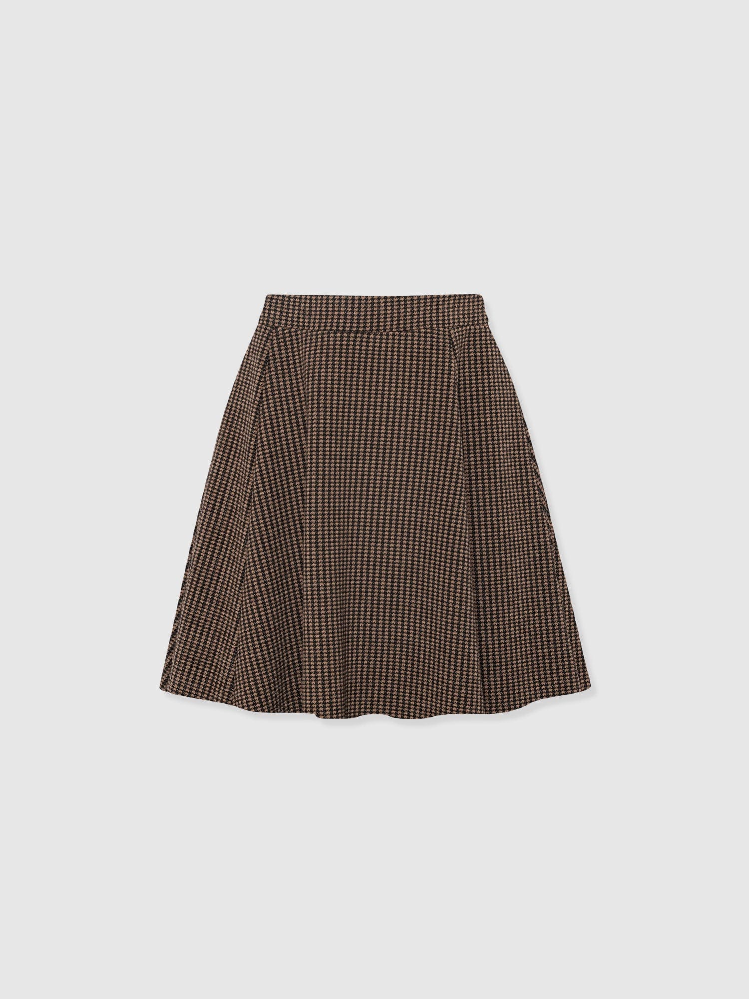 Macie Mini Skirt - Brown Mini Houndstooth
